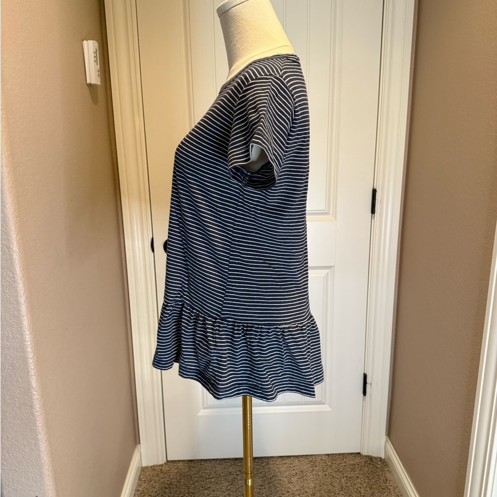 Caslon Navy and White Striped Top - Picture 2 of 4